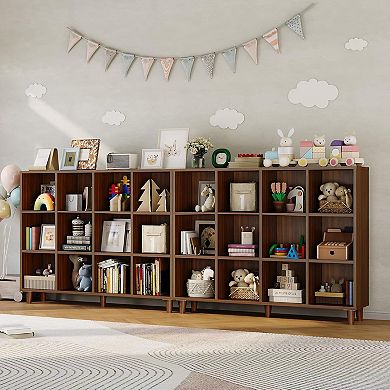 Cube Bookshelf Storage Organizer Shelf Freestanding Open Bookcase Display Cabinet Organizer