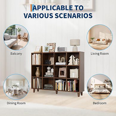 Cube Bookshelf Storage Organizer Shelf Freestanding Open Bookcase Display Cabinet Organizer