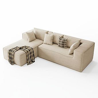 Modular Sectional Couches for Living Room, Deep Seat, 106.7 in Modular L-Shape Sofa with Chaise