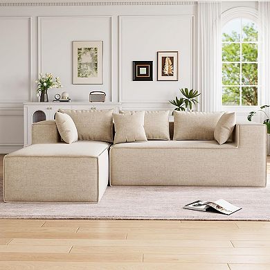 Modular Sectional Couches for Living Room, Deep Seat, 106.7 in Modular L-Shape Sofa with Chaise
