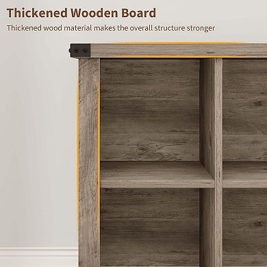 Farmhouse Wood Book Shelf Storage Organizer Bookshelf