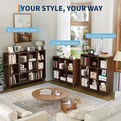 Bookshelf Storage Organizer Shelf Freestanding Open Bookcase Display Cabinet Organizer