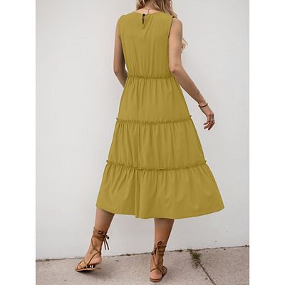 sleeveless summer dresses casual Ashirexll Womens Summer Dresses, Casual Dresses for Women, Renaissance Style Sleeveless Loose Casual Summer Dress, Women's, Green