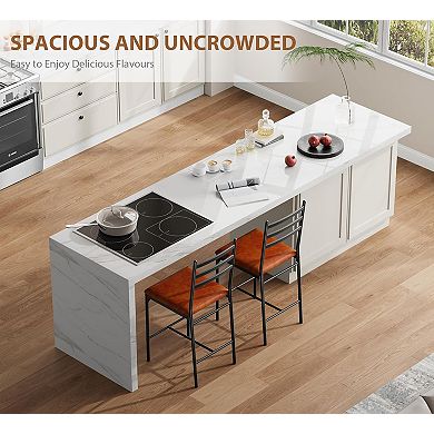 Bar Stools Set of 2, Modern Upholstered Metal Stools for Kitchen Island Home Bar Bedroom