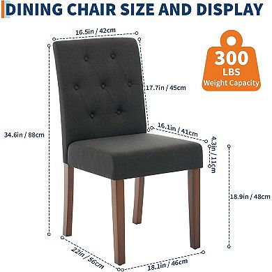 Modern Dining Chairs, Upholstered Linen Parsons Chairs for Kitchen Dining Room Cafe