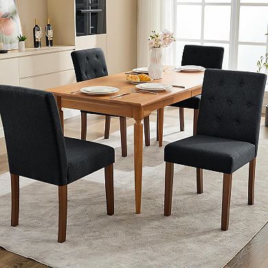 Modern Dining Chairs, Upholstered Linen Parsons Chairs for Kitchen Dining Room Cafe