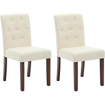 Modern Dining Chairs, Upholstered Linen Parsons Chairs for Kitchen Dining Room Cafe