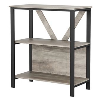 Industrial Bookshelf with LED Lights Metal Display Book Case Open Book Shelf Organizer