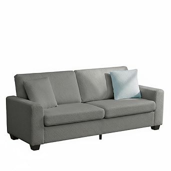 Modern Loveseat Sofa with 2 Soft Cushions & Sturdy Solid Wood Frame