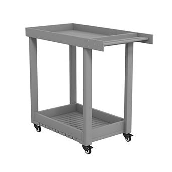 2 tier 500LBS Heavy Duty Utility Cart - Deep Tub Shelves, Rolling Wheels