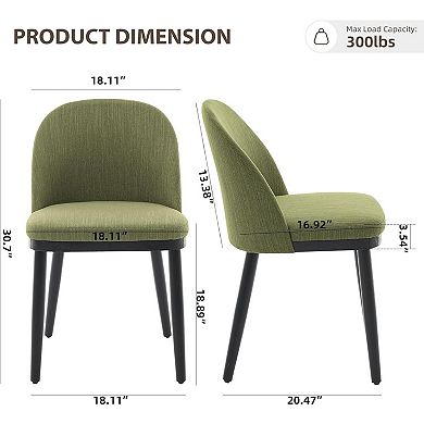 Modern Dining Chairs, Upholstered Fabric Kitchen Chairs for Dining Room Restaurant Cafe