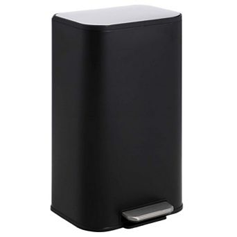 1 pc Trash Can, Stainless Steel Kitchen Garbage Bin with Slow-Close Lid