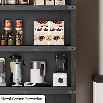 Farmhouse Arched Bookcase Tall Bookshelf Wooden Base Rustic Vintage Book Shelf