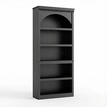 Farmhouse Arched Bookcase Tall Bookshelf Wooden Base Rustic Vintage Book Shelf