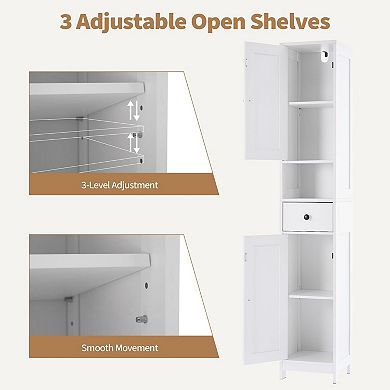 Over Toilet Storage Cabinet Tall Bathroom Cabinet with Drawer Open Shelf