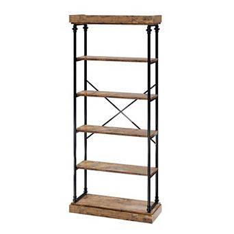 Industrial Style Bookshelf Wooden Bookcase Open Storage Shelf