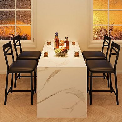 26" Counter Height Stools with Back & Cushion for Kitchen Island Bedroom