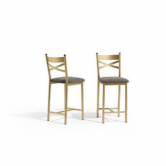 26" Counter Height Stools with Back & Cushion for Kitchen Island Bedroom