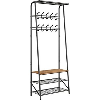 Entryway Hall Tree with Shoe Bench