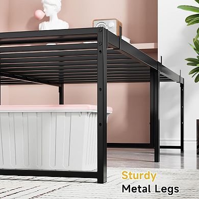 Metal Bed Frame Platform Bed Frame 3 In 1 Steel Support Heavy Duty Metal Platform