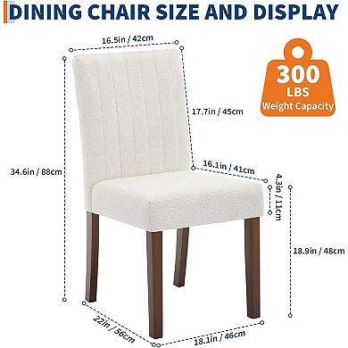 Modern Parsons Dining Chairs, High Back Upholstered Linen Chairs for Kitchen Dining Room Cafe