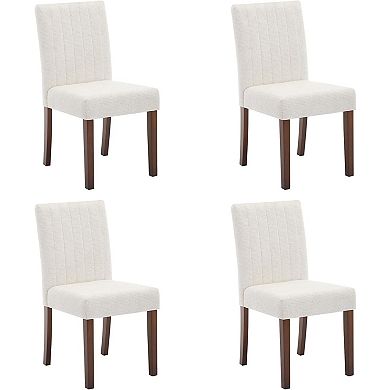 Modern Parsons Dining Chairs, High Back Upholstered Linen Chairs for Kitchen Dining Room Cafe