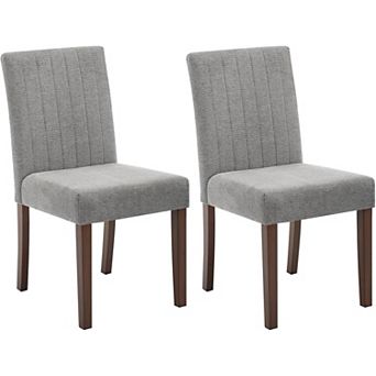 Modern Parsons Dining Chairs, High Back Upholstered Linen Chairs for Kitchen Dining Room Cafe