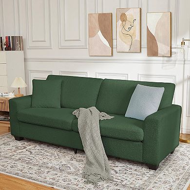Modern Loveseat Sofa with 2 Soft Cushions & Sturdy Solid Wood Frame