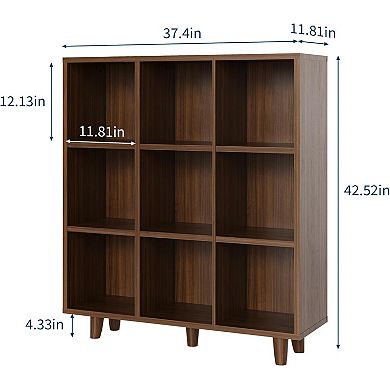 Bookshelf Storage Organizer Shelf Freestanding Open Bookcase Display Cabinet Organizer with Base
