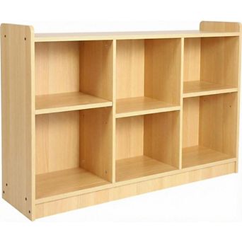 Montessori Shelf Toy and Book Organizer with Adjustable Dividers Natural Finish Kids Bookcase