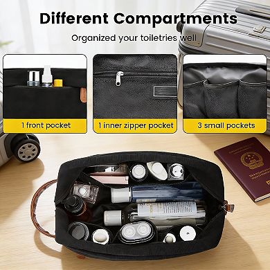 Canvas Hanging Toiletry Bag Water Resistant Medium, 10.00 x 5.00 x 5.50 inches