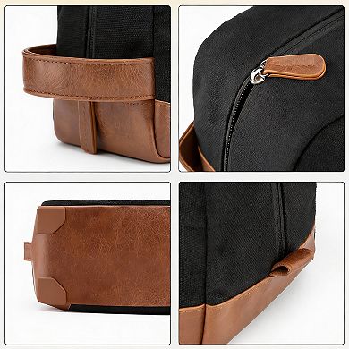 Canvas Hanging Toiletry Bag Water Resistant Medium, 10.00 x 5.00 x 5.50 inches