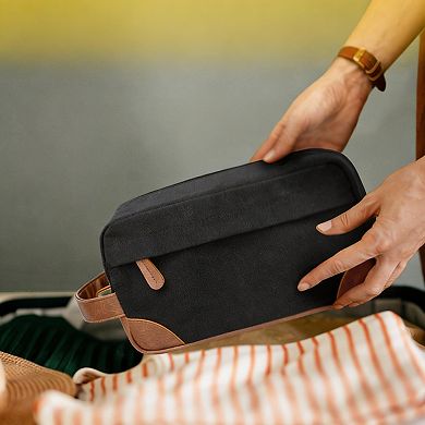 Canvas Hanging Toiletry Bag Water Resistant Medium, 10.00 x 5.00 x 5.50 inches