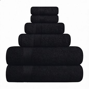 Cotton Towel Set 6 pc Soft Quick Dry Chemical-Free