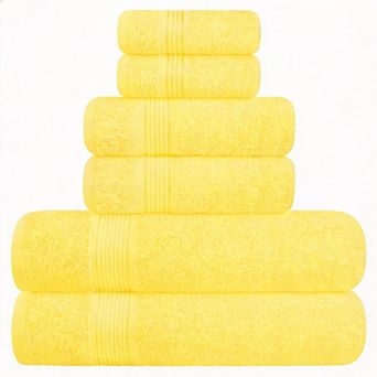 Cotton Towel Set 6 pc Soft Quick Dry Chemical-Free