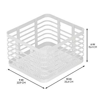 Metal Pantry Basket with Handles - Set of 2, Matte White