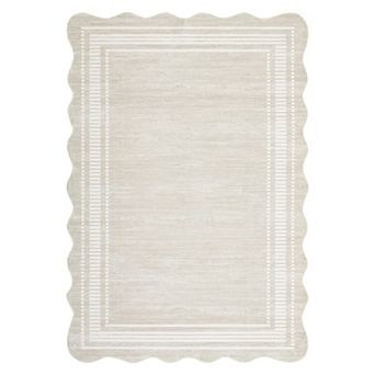 Solid Color Flounce Machine Washable Non Slip Area Rug for Home Decor