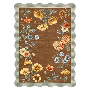 Modern Pastoral Garden Area Rug Washable Non Slip Low Pile Rug for Living Room Farmhouse