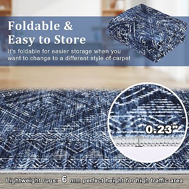 Machine Washable Non Slip Area Rug Non Shedding Carpet for Living Room Bedroom