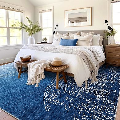 Machine Washable Gradient Printed Area Rug Non Slip Throw Carpet for Home Decor