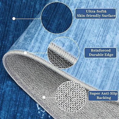 Machine Washable Gradient Printed Area Rug Non Slip Throw Carpet for Home Decor