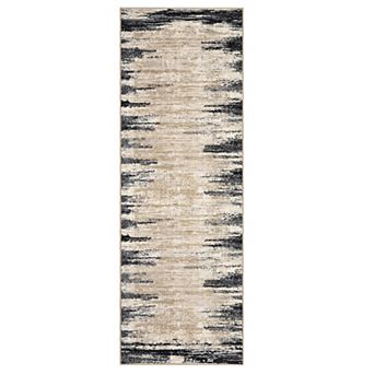 Machine Washable Non Slip Modern Abstract Striped Area Rug for Indoor Use