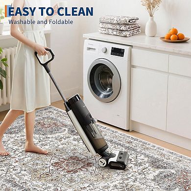 Boho Area Rug, Washable Low Pile Rug with Non-Slip Backing, Vintage Floral Rugs