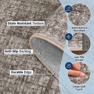 Modern Solid Color Area Rug Machine Washable Non Slip Pet Friendly for Living Room Bedroom