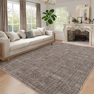 Modern Solid Color Area Rug Machine Washable Non Slip Pet Friendly for Living Room Bedroom