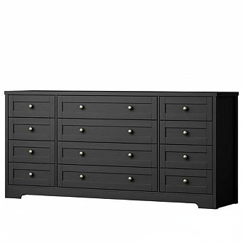 Modern 12 Drawer Wood Dresser and 65 Inch TV Stand