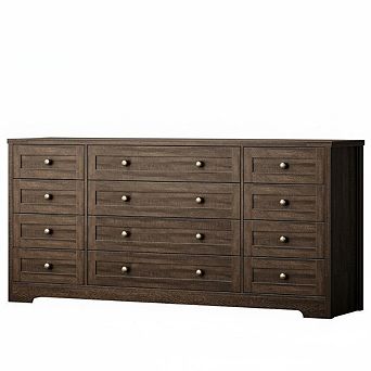 Modern 12 Drawer Wood Dresser and 65 Inch TV Stand