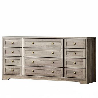 Modern 12 Drawer Wood Dresser and 65 Inch TV Stand