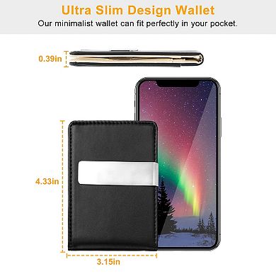 Unisex PU Leather Wallet RFID Blocking Slim Bifold Credit Card Holder with Money Clip