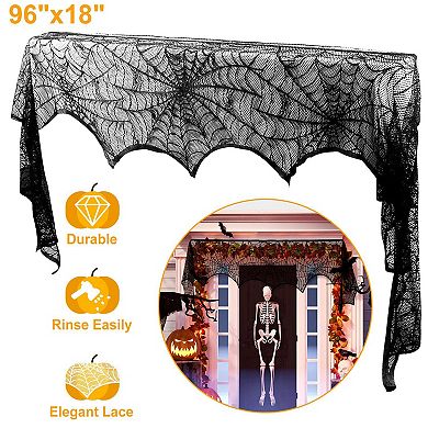 Halloween Decoration Black Lace Spiderweb